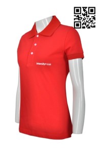 P674  製作女裝Polo恤款式   訂做LOGOPolo恤款式   酒店行業 T恤   自訂Polo恤款式   Polo恤生產商    大紅色